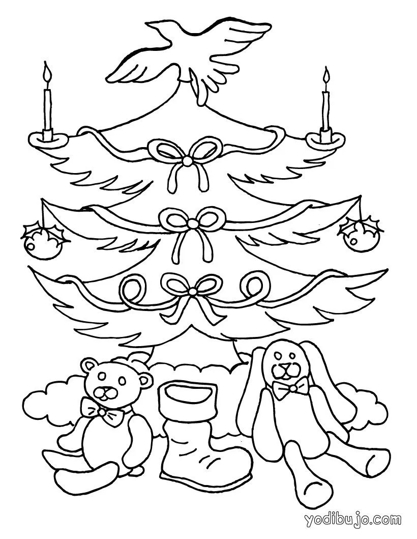 dibujo Arbol de Navidad con velas para colorear - Dibujos para ... dibujo Arbol de Navidad con velas para colorear - Dibujos para ...