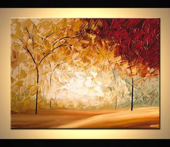 Árbol paisaje pintura pintura abstracta pintura por OsnatFineArt Árbol paisaje pintura pintura abstracta pintura por OsnatFineArt