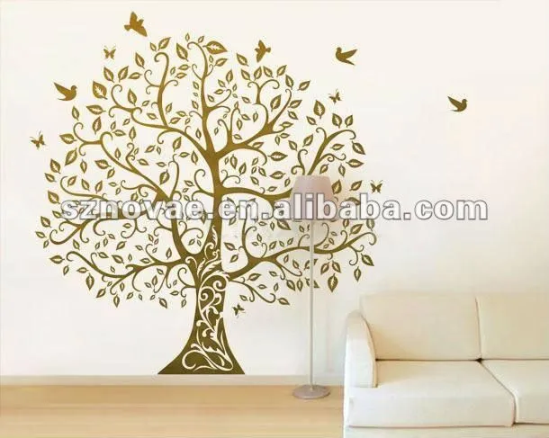 Arboles pintados en una pared - Imagui