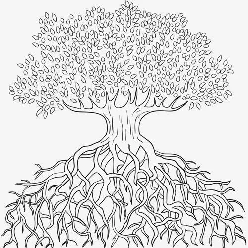 Arbol con raiz para colorear - Imagui