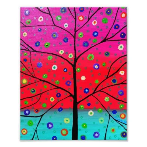 El árbol de la vida florece la pintura fotografías | Zazzle