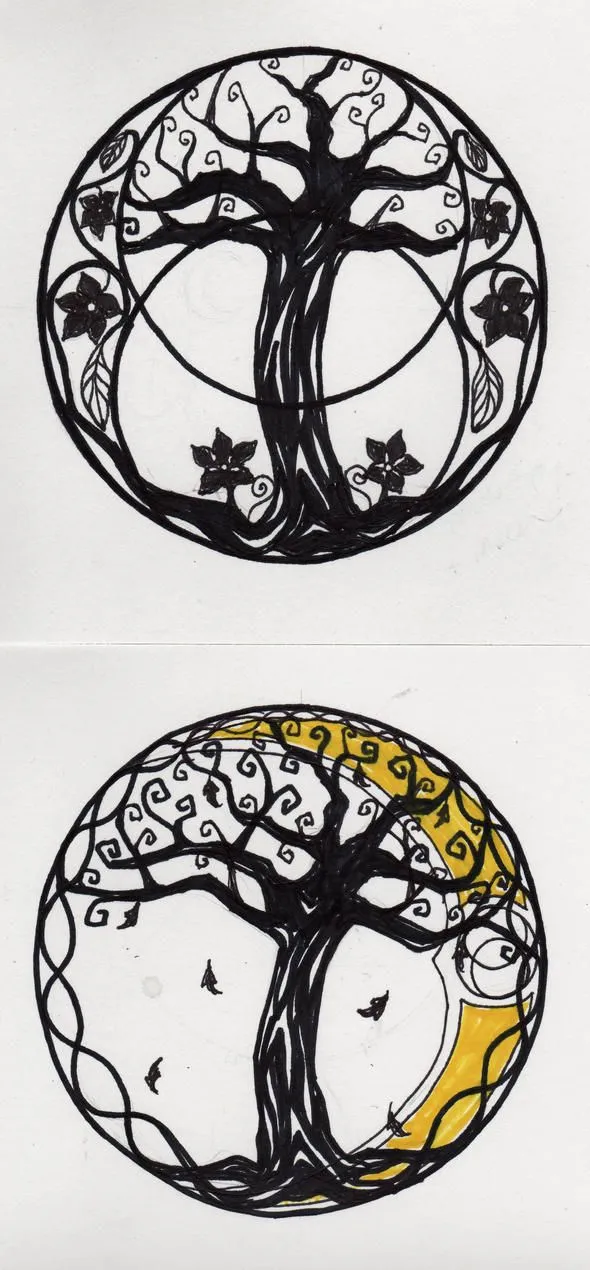 arbol de la vida 2 sun and moon tattoos