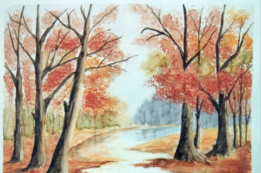 Paisajes deárboles con acuarela - Imagui