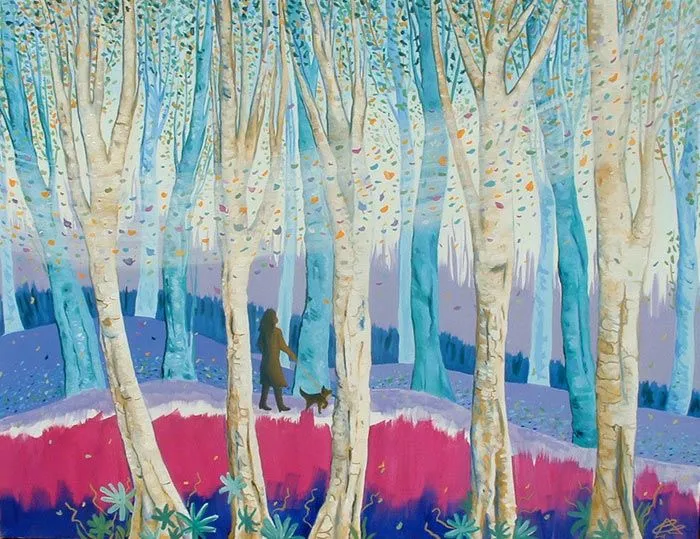 Los cinco árboles blancos, pintura de Cristina Alejos Cañada. Óleo sobre lienzo. Los cinco árboles blancos, pintura de Cristina Alejos Cañada. Óleo sobre lienzo.