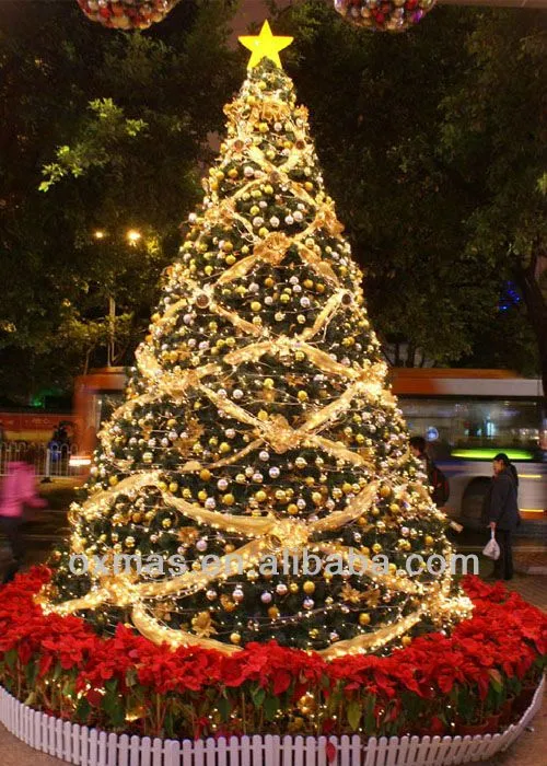 Cortinas y gigantes bola decorado árbol de navidad-Suministros de ...