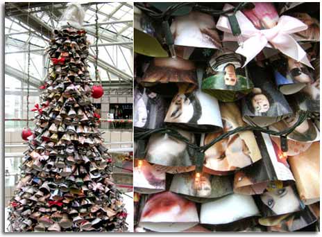 ÁRBOLES DE NAVIDAD REALIZADOS CON MATERIALES RECICLADOS. VERDE ...