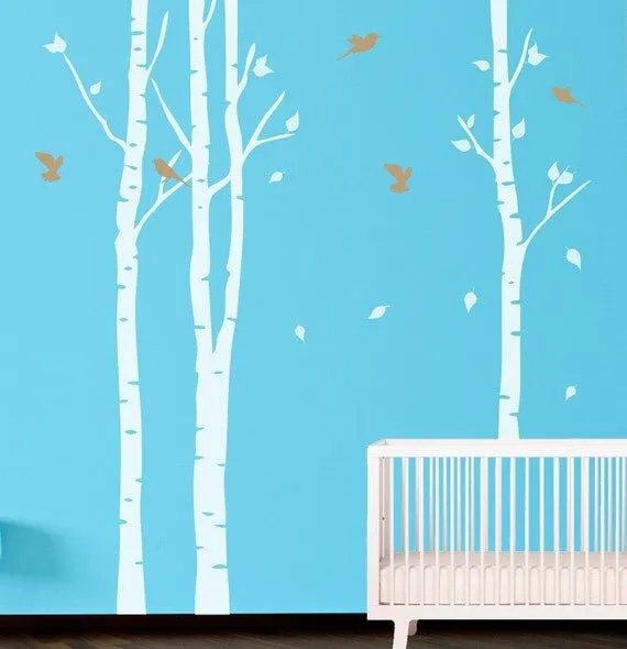 Árboles con pájaros vinilo decorativo. Vinilo de por decoryourwall