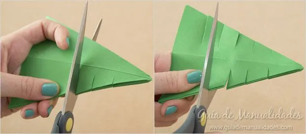 Arbolitos de navidad de origami - Guía de MANUALIDADES Arbolitos de navidad de origami - Guía de MANUALIDADES