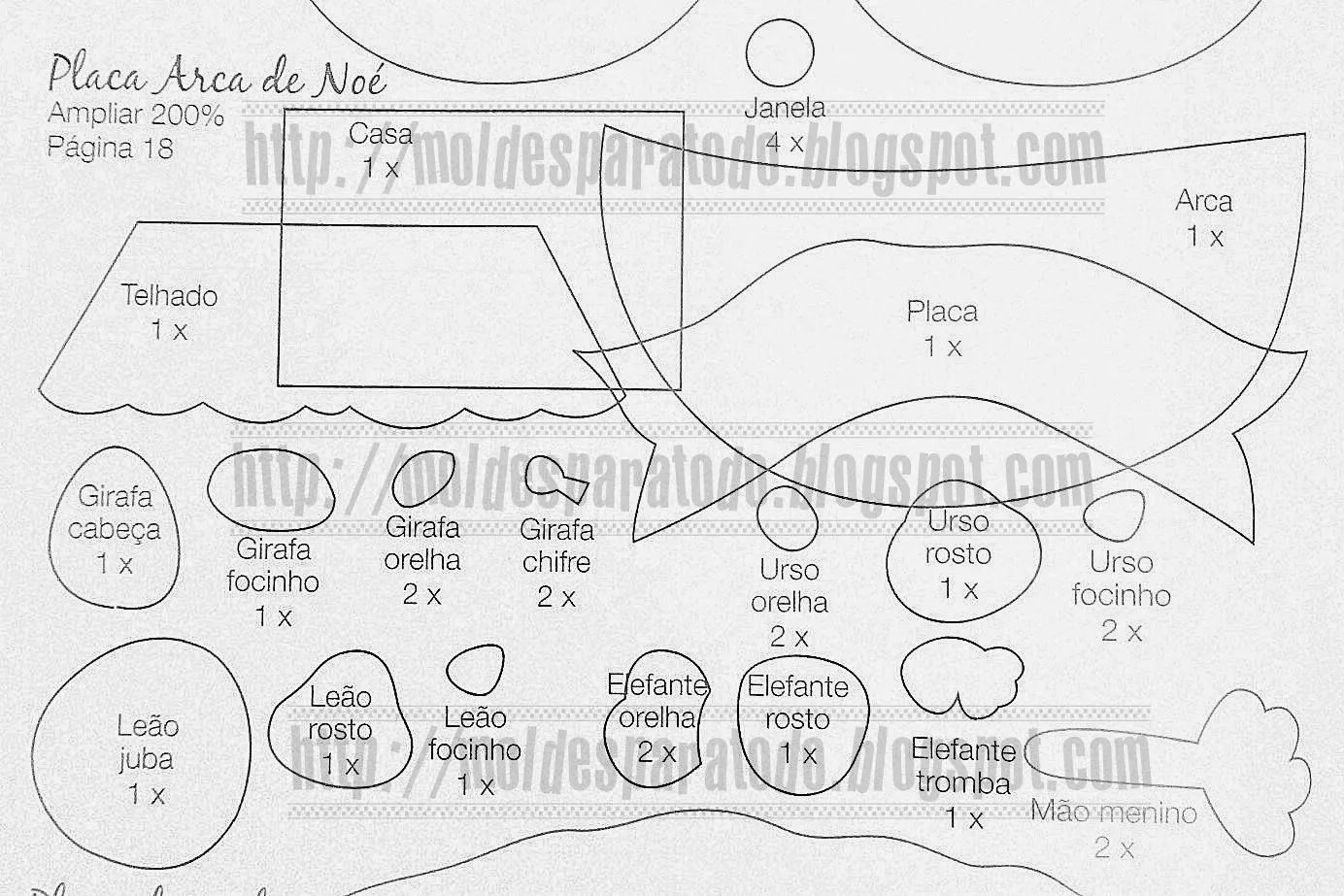 Moldes para Todo: * Placa del Arca de Noe