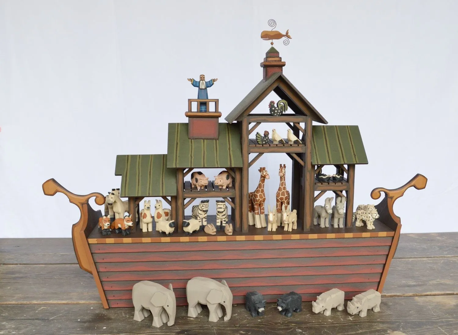 Arca de Noé de madera hecha a mano Arca de Noé de madera - Etsy México