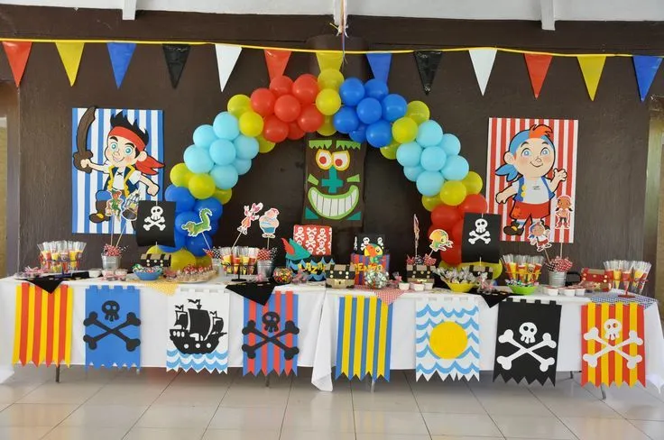 Decoracion de mesa Cumpleaños de jake y los pirata de nunca jamas ... Decoracion de mesa Cumpleaños de jake y los pirata de nunca jamas ...