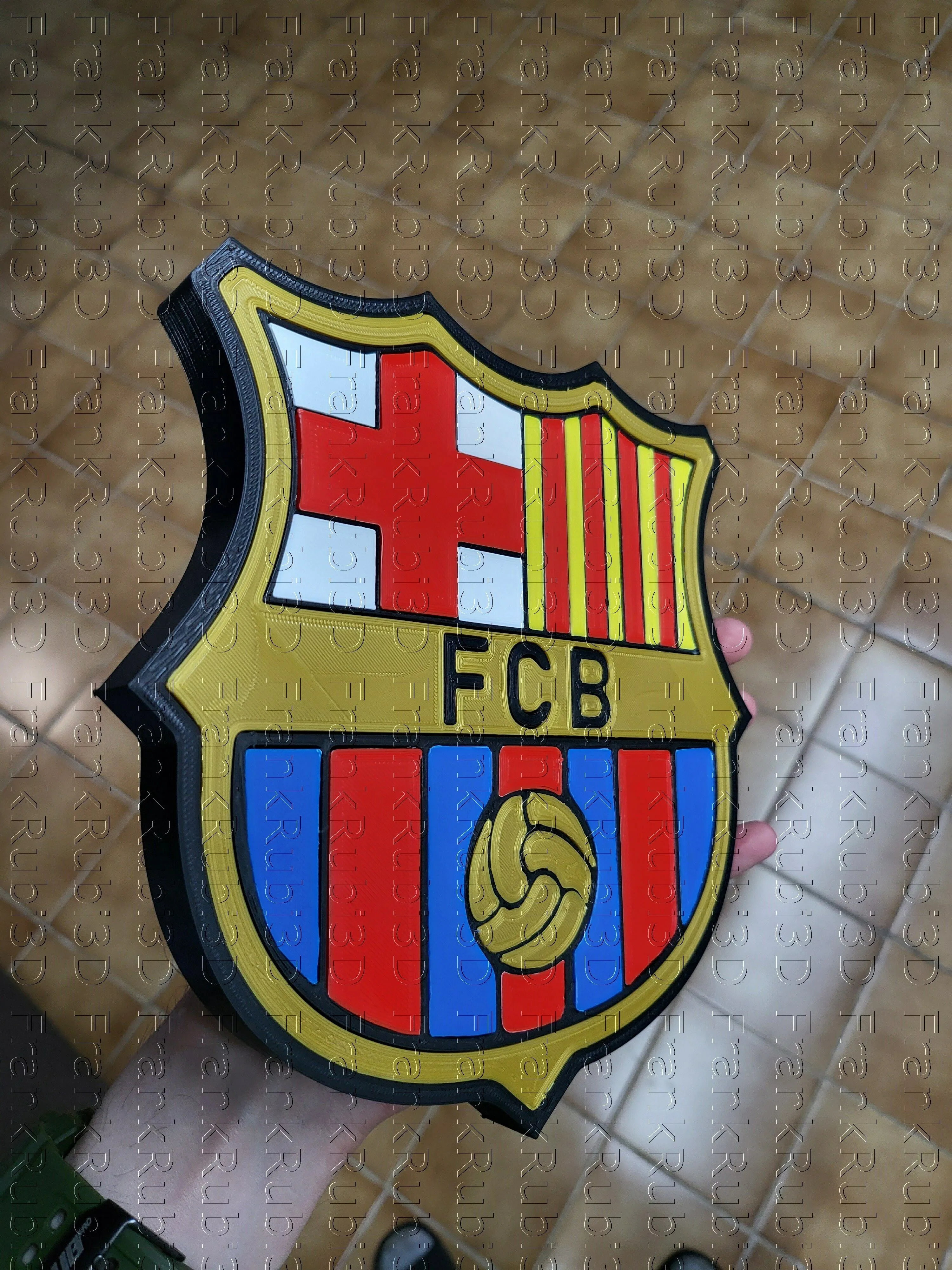 Archivo 3D ESCUDO 3D FC BARCELONA・Objeto imprimible en 3D para descargar・Cults Archivo 3D ESCUDO 3D FC BARCELONA・Objeto imprimible en 3D para descargar・Cults