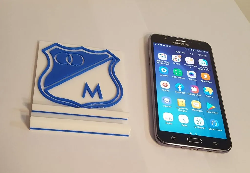 Archivo 3D gratis Soporte Celular con escudo de Millonarios・Objeto para impresora 3D para descargar・Cults Archivo 3D gratis Soporte Celular con escudo de Millonarios・Objeto para impresora 3D para descargar・Cults