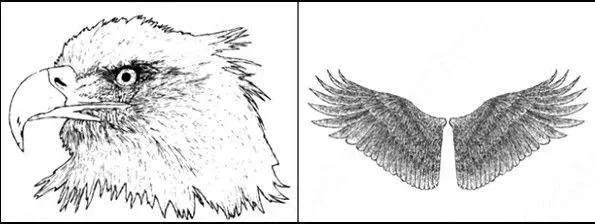 Archivo de ejemplo de dibujado a mano las alas, el águila y el ... Archivo de ejemplo de dibujado a mano las alas, el águila y el ...