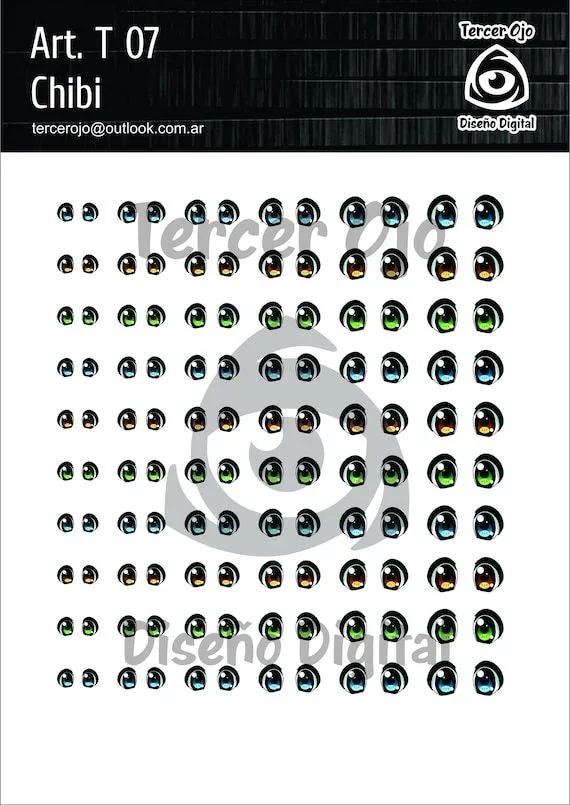 Archivo PDF de ojos para imprimir T7 Chibi - Etsy México Archivo PDF de ojos para imprimir T7 Chibi - Etsy México