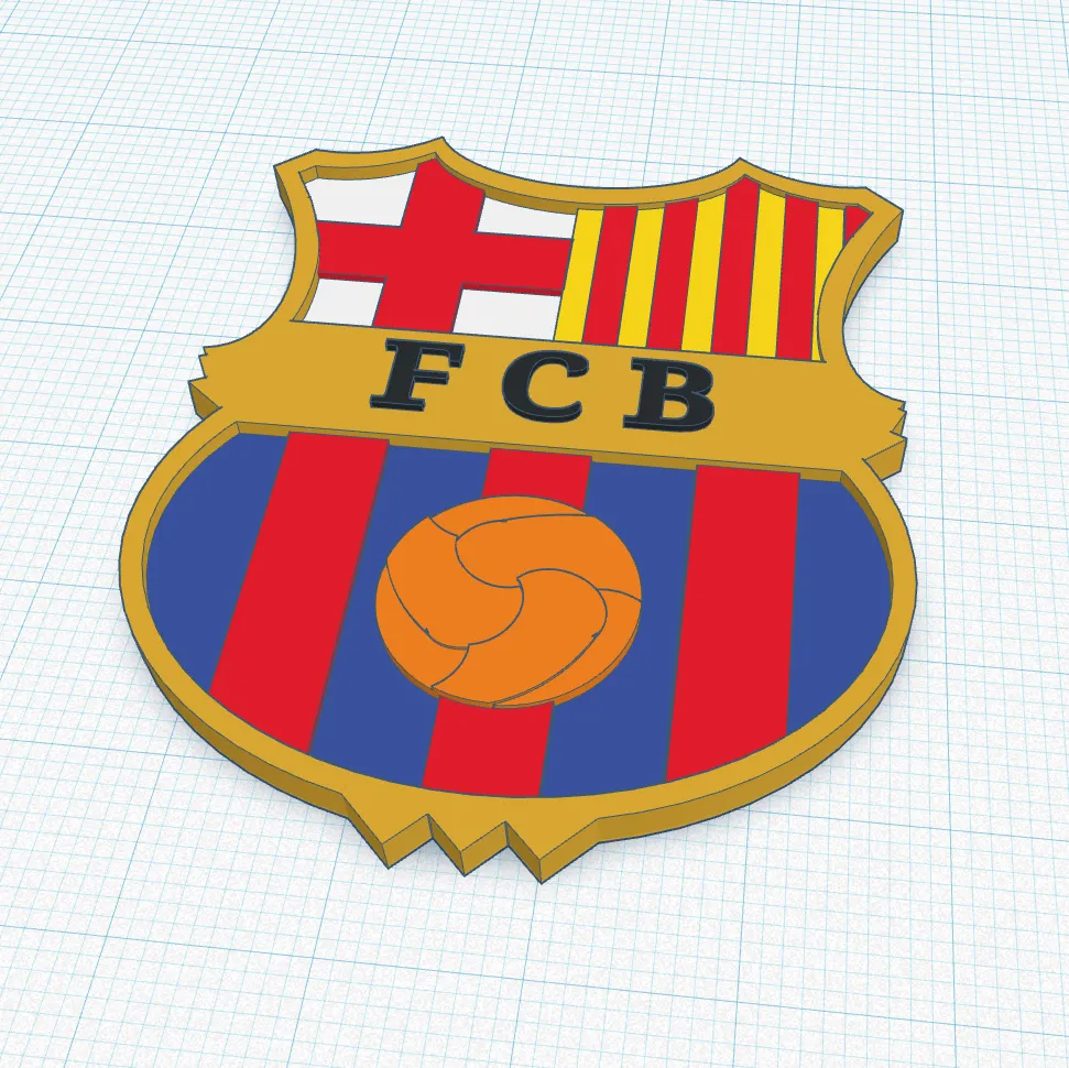 Archivo STL Escudo F.C. Barcelona・Modelo para descargar y imprimir en 3D・Cults Archivo STL Escudo F.C. Barcelona・Modelo para descargar y imprimir en 3D・Cults
