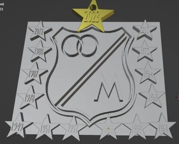 Archivo STL Escudo Millonarios Todos los títulos・Objeto imprimible en 3D para descargar・Cults Archivo STL Escudo Millonarios Todos los títulos・Objeto imprimible en 3D para descargar・Cults