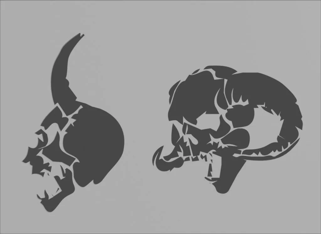 Archivo STL gratis Plantilla para aerografía de calaveras demoníacas・Modelo para descargar y imprimir en 3D・Cults Archivo STL gratis Plantilla para aerografía de calaveras demoníacas・Modelo para descargar y imprimir en 3D・Cults