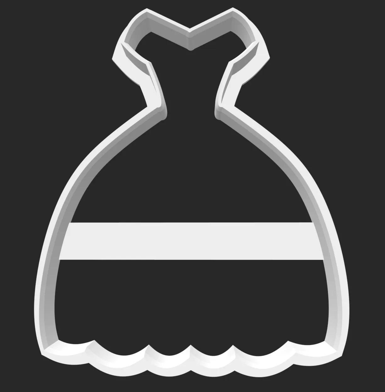 Archivo STL gratis Vestido de princesa cortador de galletas・Diseño de impresora 3D para descargar・Cults Archivo STL gratis Vestido de princesa cortador de galletas・Diseño de impresora 3D para descargar・Cults