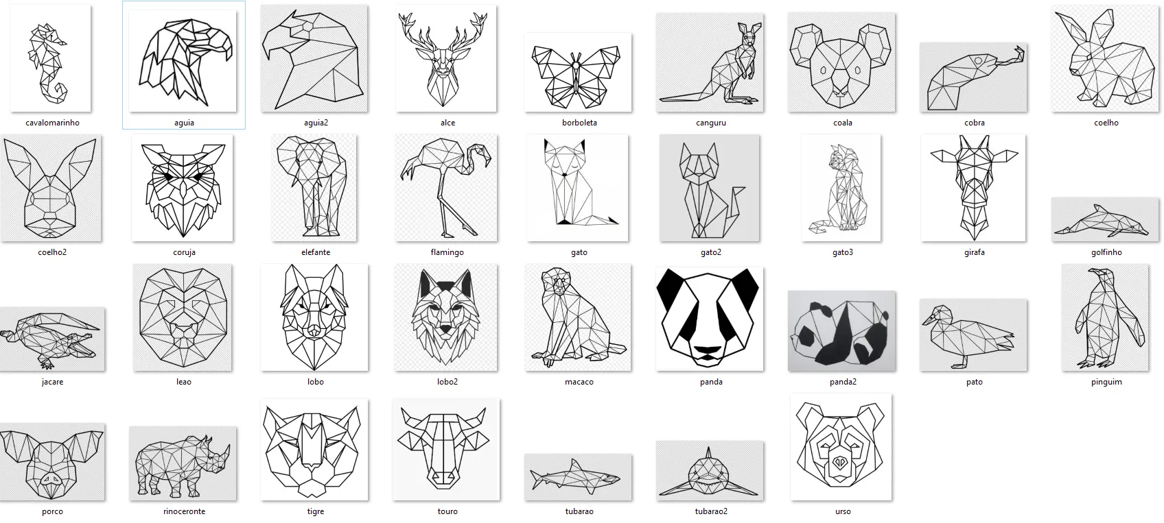 Archivo STL gratuito Animales Geométricos 2d - 34 modelos de pared・Design  para impresora 3D para descargar・Cults