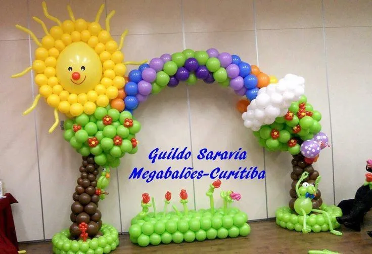 Como hacer un arcoiris de globos - Imagui