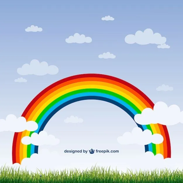 Vector arcoiris y nubes | Descargar Vectores gratis