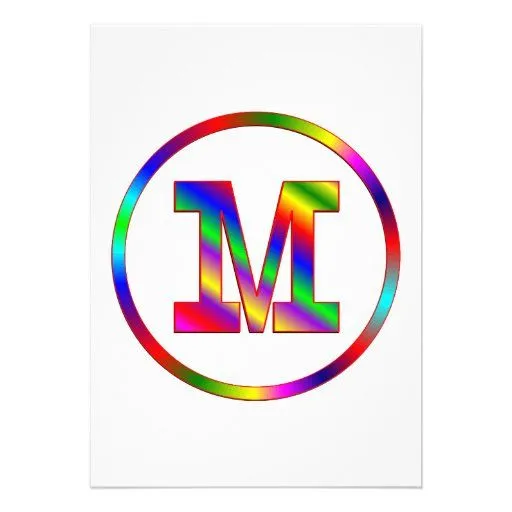 Arco iris de la letra M Comunicados Personalizados de Zazzle. Arco iris de la letra M Comunicados Personalizados de Zazzle.