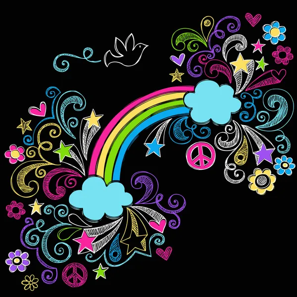 arco iris y el signo de paz Paloma a escuela cuaderno incompleto ...