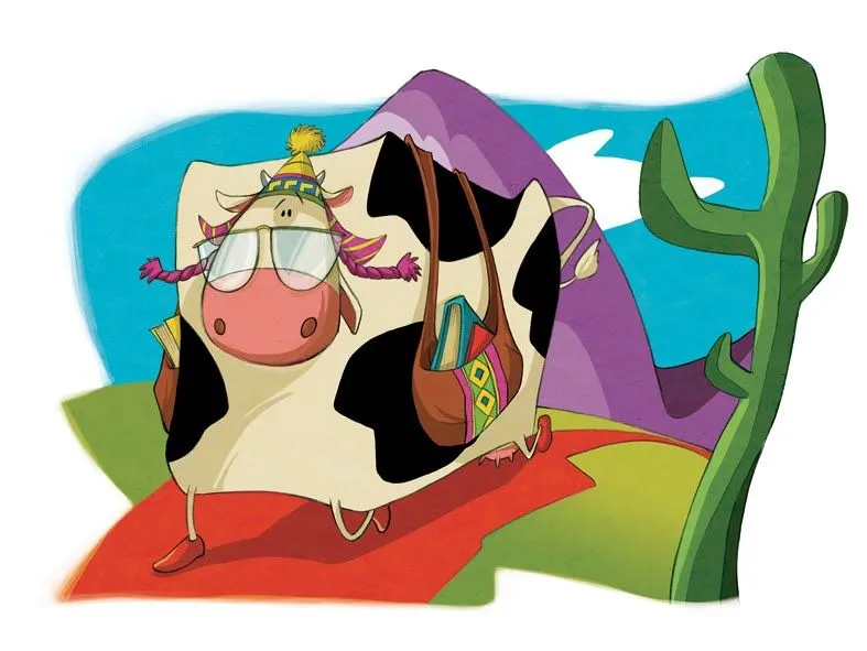 Arcoíris: La vaca estudiosa