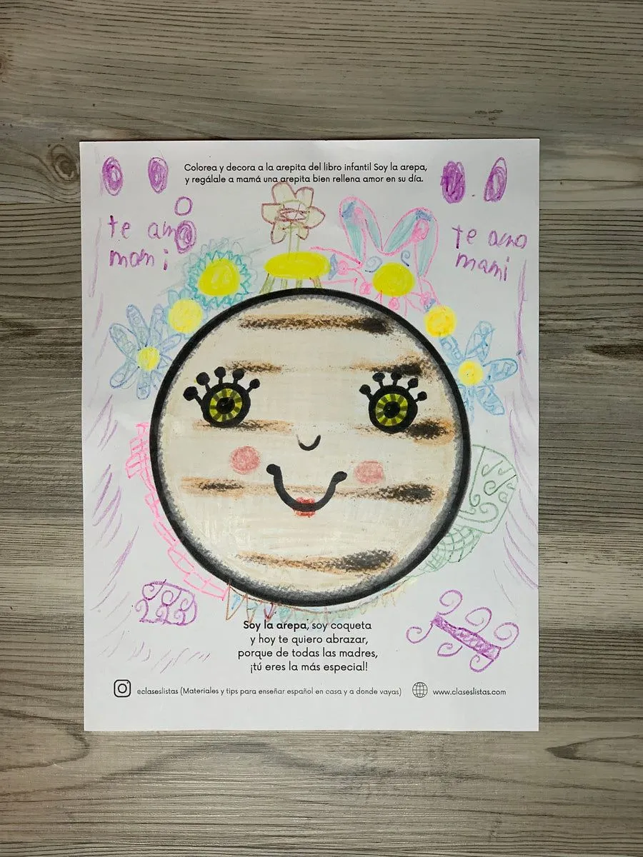 Soy la arepa, actividad de coloreado para el Día de la Madre – Clases Listas Soy la arepa, actividad de coloreado para el Día de la Madre – Clases Listas