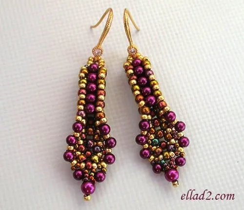Aretes Banita - Tutoriales y Patrones de Abalorios de Ellad2