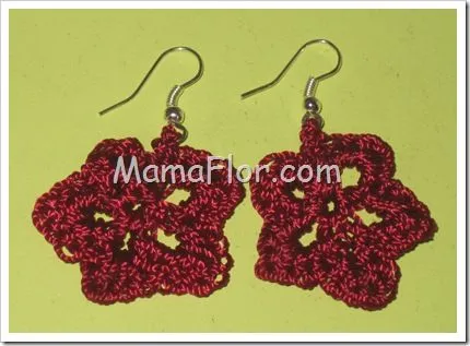 Aretes de Flor Tejidas a Crochet - Manualidades MamaFlor Aretes de Flor Tejidas a Crochet - Manualidades MamaFlor