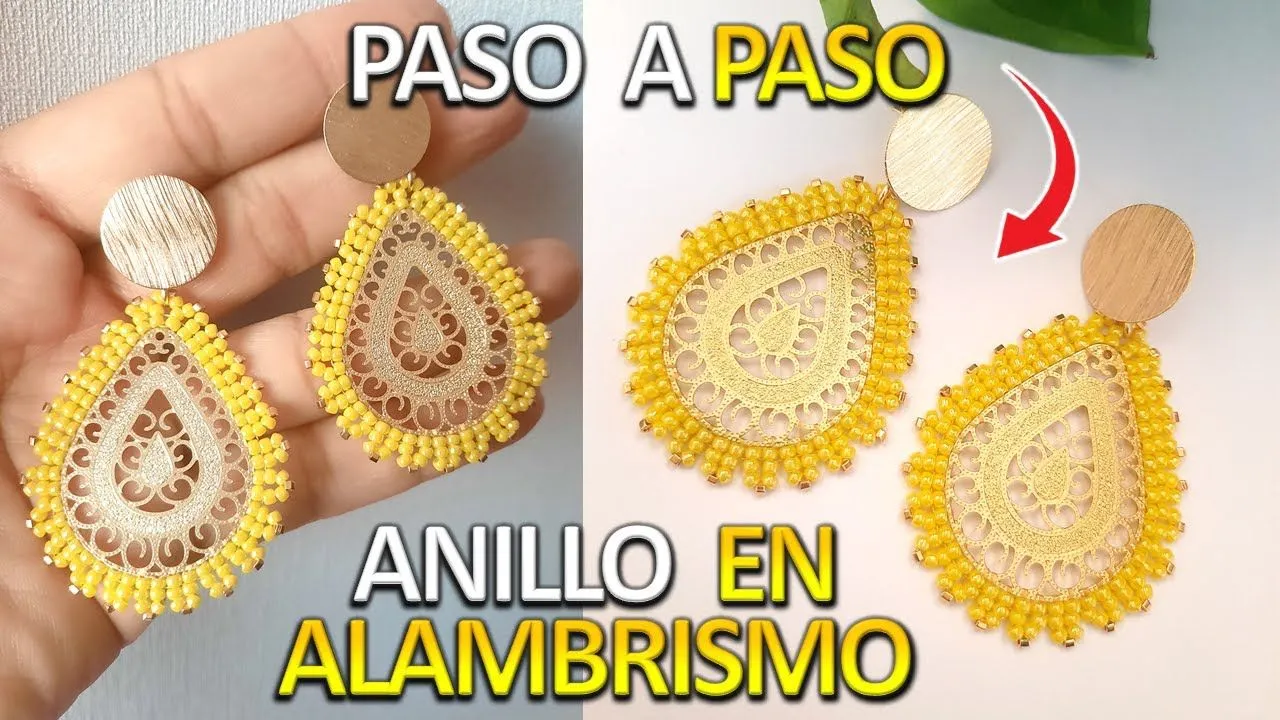 COMO HACER ARETES TEJIDOS CON MOSTACILLA PASO A PASO / BISUTERIA / PASO A  PASO - YouTube