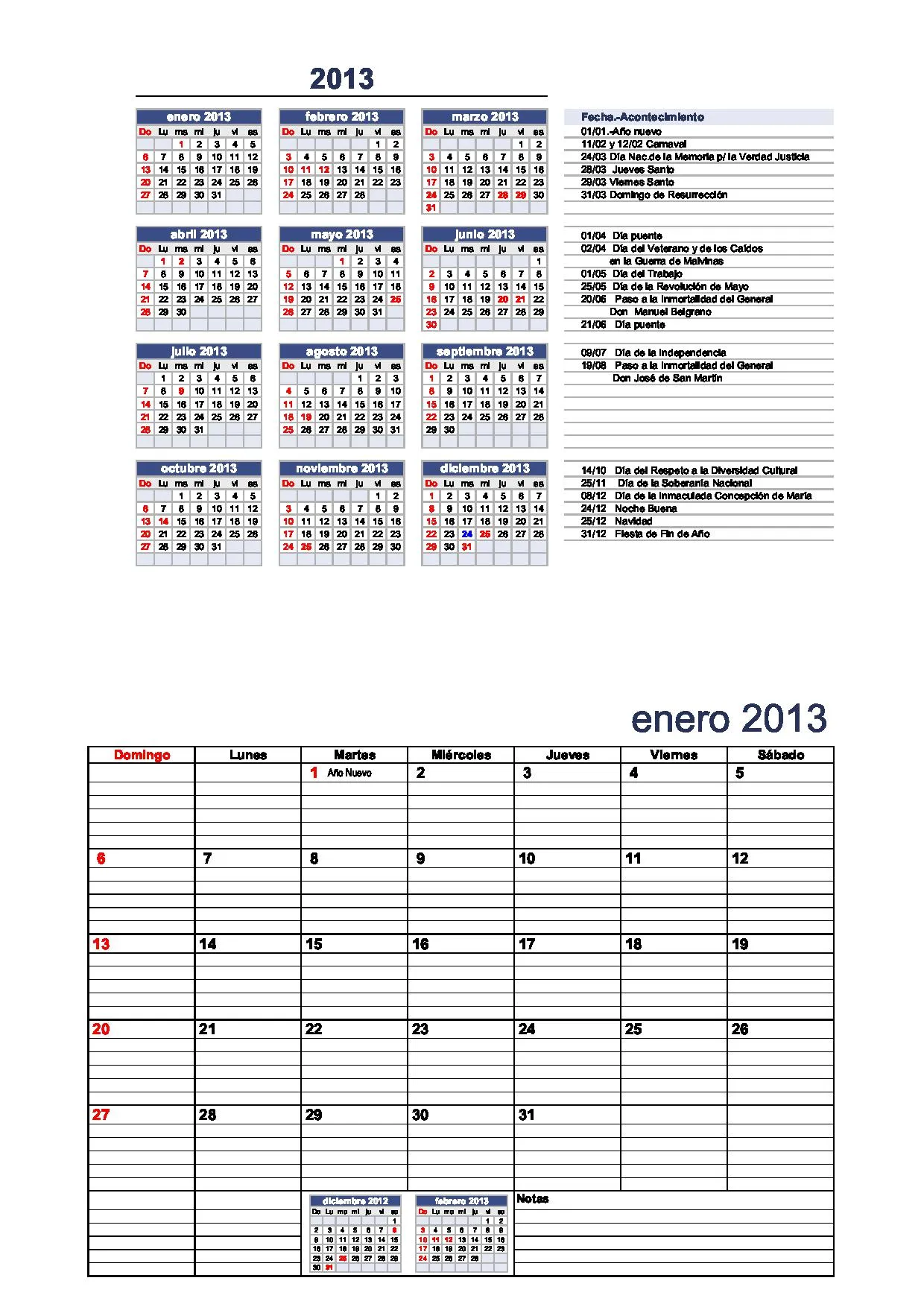 ARGENTINA: Calendario 2013 II « PARA JEFATURAS REGIONALES Y ... ARGENTINA: Calendario 2013 II « PARA JEFATURAS REGIONALES Y ...