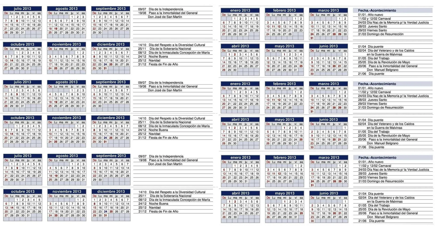 ARGENTINA: Calendario 2013 II « PARA JEFATURAS REGIONALES Y ... ARGENTINA: Calendario 2013 II « PARA JEFATURAS REGIONALES Y ...