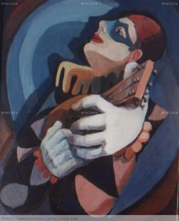 ARLEQUIN CON GUITARRA adelina carrion - Artelista.com