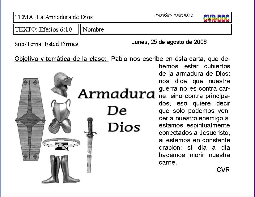 LA ARMADURA DE DIOS | MINISTERIO ESPÍRITU SANTO DE DIOS