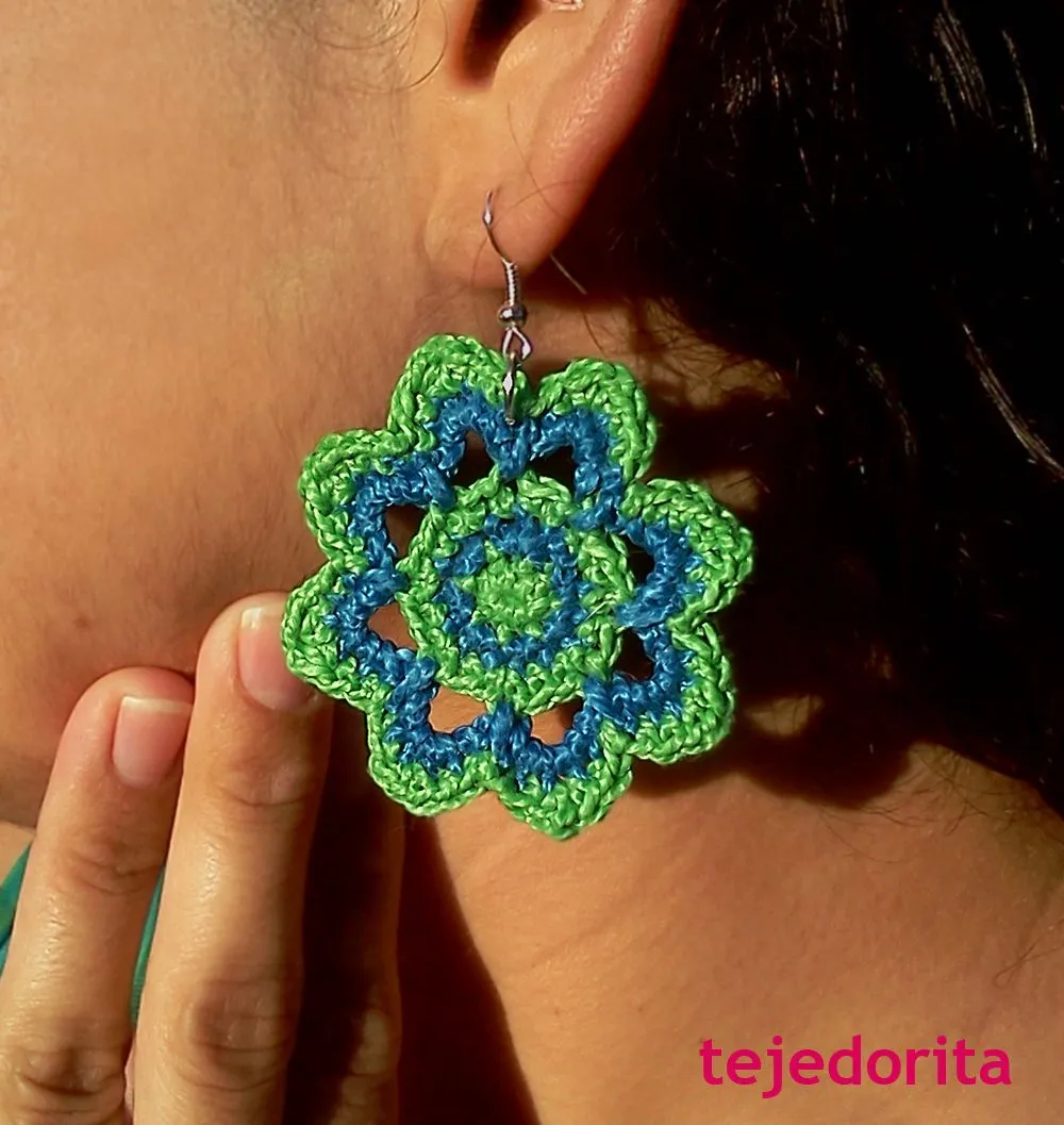 Aros tejidos crochet, modelo 2 | Tejedorita Aros tejidos crochet, modelo 2 | Tejedorita
