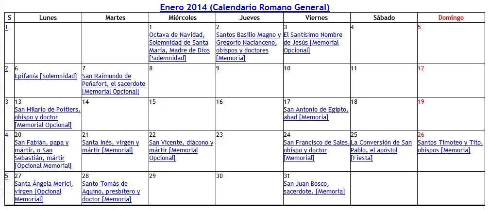 Calendario liturgico catolico 2014 - Imagui Calendario liturgico catolico 2014 - Imagui