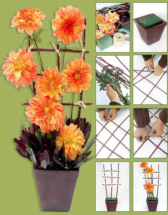 Arreglo floral con dalias paso a paso Creación en tonos tierra ...