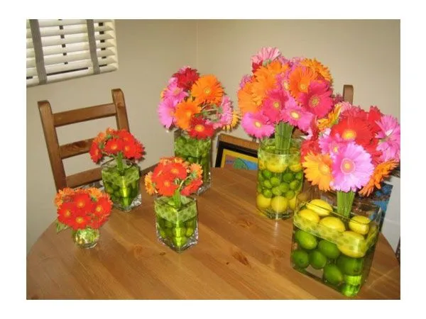 Arreglo de flores para boda con frutas Centro de mesa para boda ...