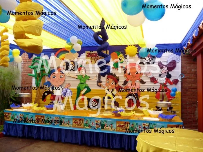 Decoración de fiesta infantil de jake y los piratas de nunca jamas ...