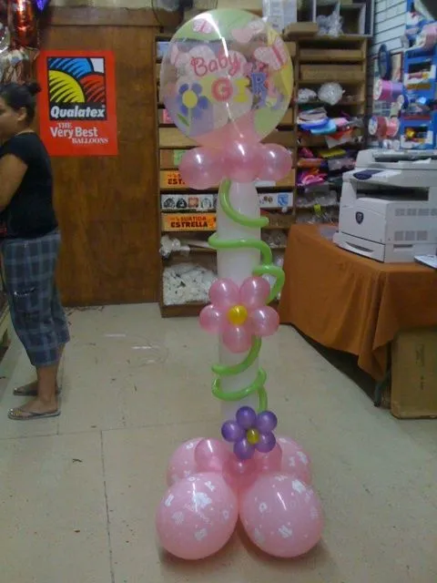 Como hacer arreglos para baby shower con globos - Imagui