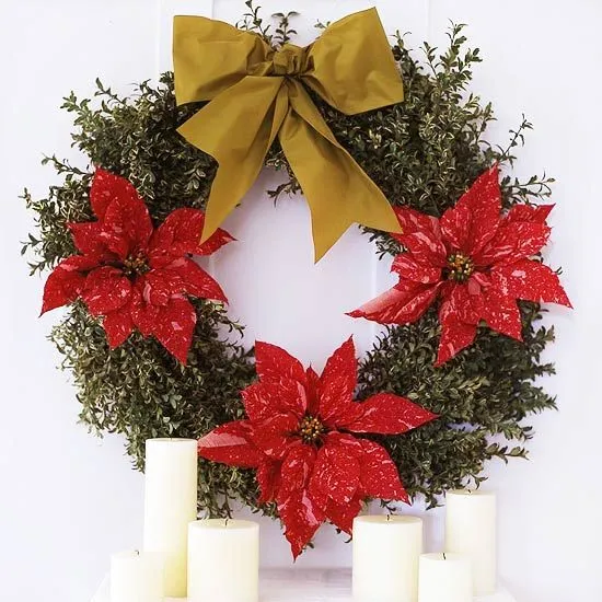 Arreglos navideños con flor de pascua