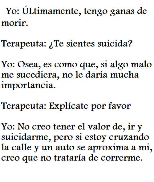 Y no me arrepiento si lo digo. Porque lo haría. • Depresiones Suicidas Y no me arrepiento si lo digo. Porque lo haría. • Depresiones Suicidas