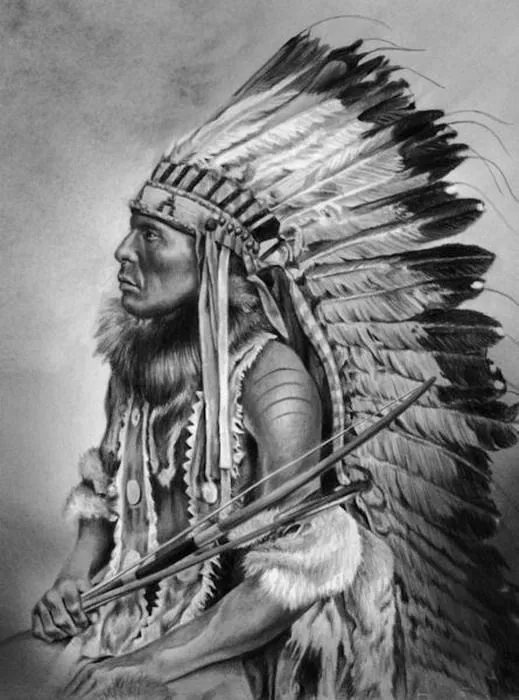 Arte y Actividad Cultural: Históricos indios americanos fascinantes dibujos  lapiz, Maria D'Angelo, USA