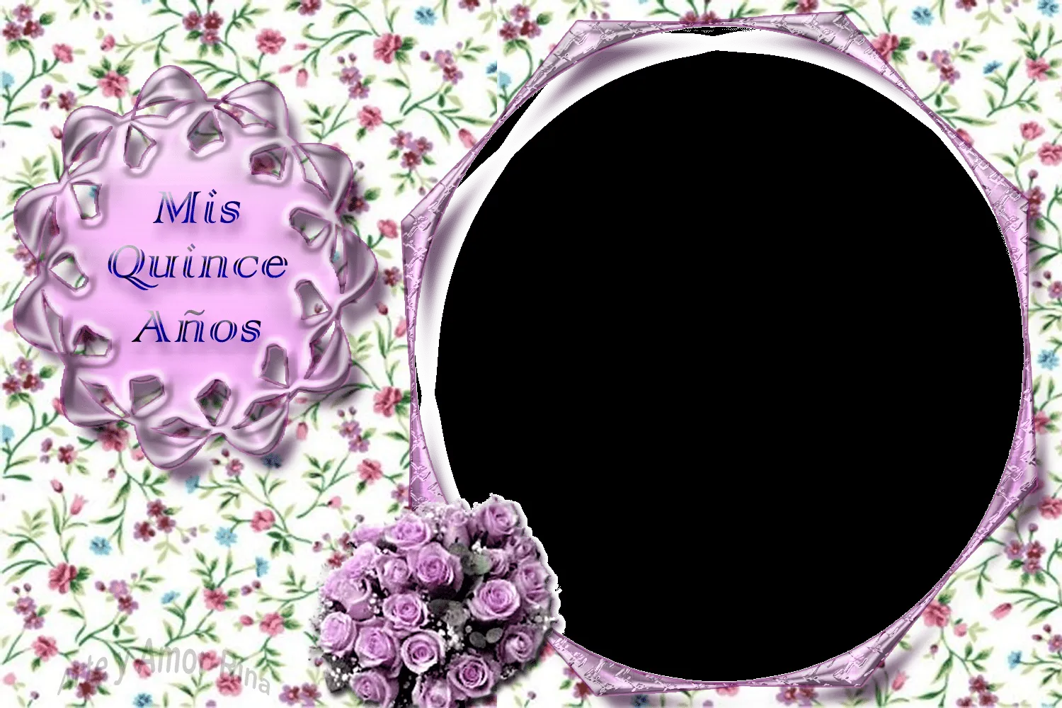 Arte y amor: Un marco para fotos de Quince en morado Arte y amor: Un marco para fotos de Quince en morado