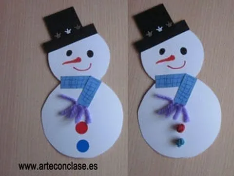 Arte con clase. Navidad: muñeco de nieve. - YouTube Arte con clase. Navidad: muñeco de nieve. - YouTube