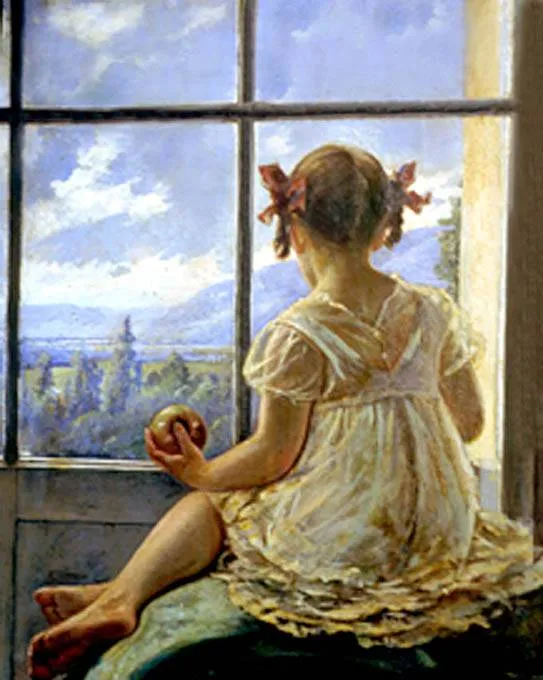 Arte en el Colegio Mayor del Rosario: Ricardo Gómez Campuzano. Isabel en la ventana. Arte en el Colegio Mayor del Rosario: Ricardo Gómez Campuzano. Isabel en la ventana.