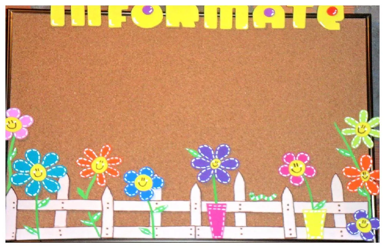 Arte Color: Tablero de corcho con alegres flores de fomi Arte Color: Tablero de corcho con alegres flores de fomi